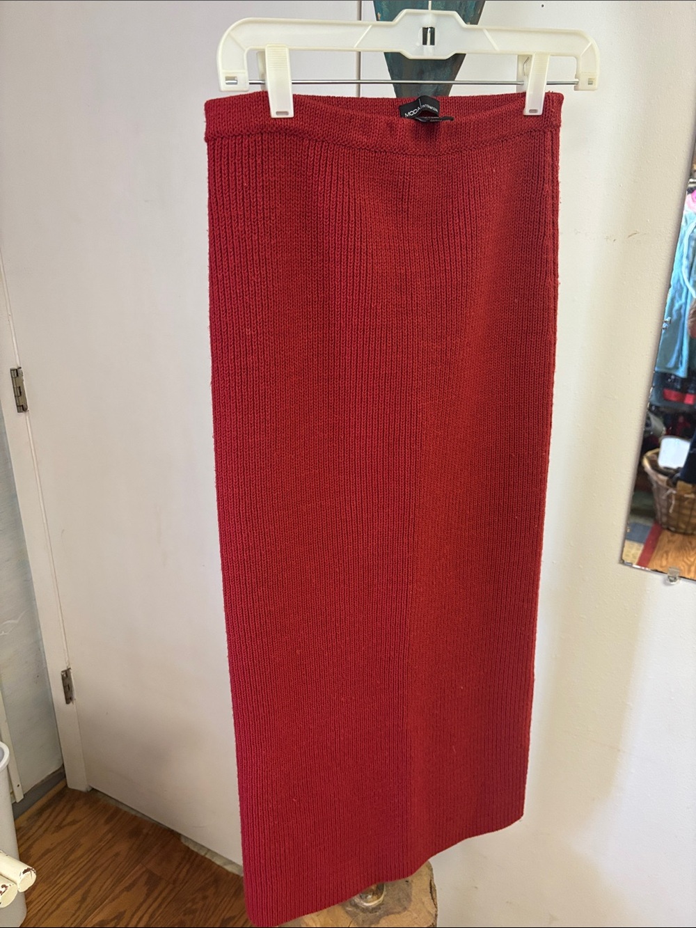 Moda International Red Knit Maxi Skirt